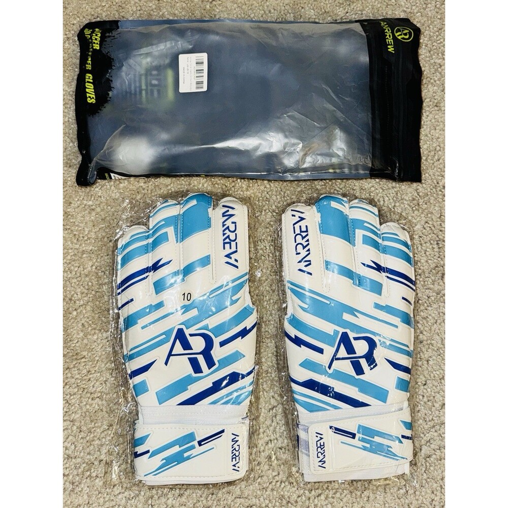 Soccer Goalkeeper Gloves-NEW-Size 10-Anrrew-Blue/White